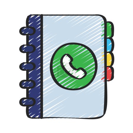 Ilustración de Icono del libro de contactos, ilustración vectorial - Imagen libre de derechos
