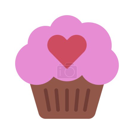 Téléchargez les illustrations : Illustration vectorielle icône vectorielle muffin - en licence libre de droit