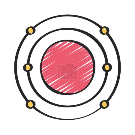 Téléchargez les illustrations : Science Atomes Symbole icône plate illustration vectorielle - en licence libre de droit