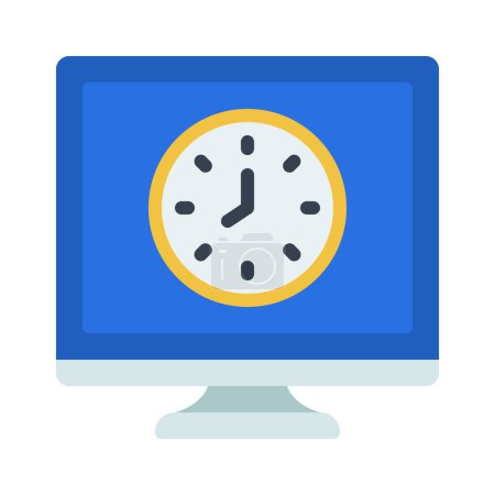 Illustration for Computer Clock icon, vector illustration - Royalty Free Image