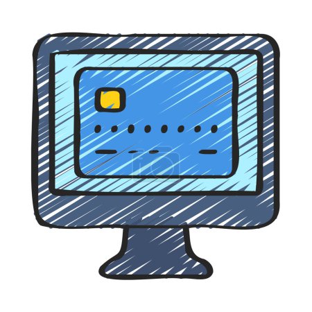 Ilustración de Icono de crédito informático, ilustración vectorial - Imagen libre de derechos