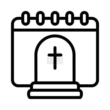 Illustration for Funeral calendar date icon, vector illustration - Royalty Free Image