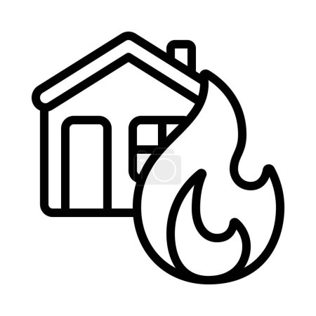 Téléchargez les illustrations : Maison Fire web icône vectoriel illustration - en licence libre de droit