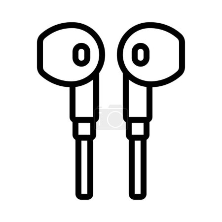 Téléchargez les illustrations : Icône écouteurs filaires, illustration vectorielle - en licence libre de droit