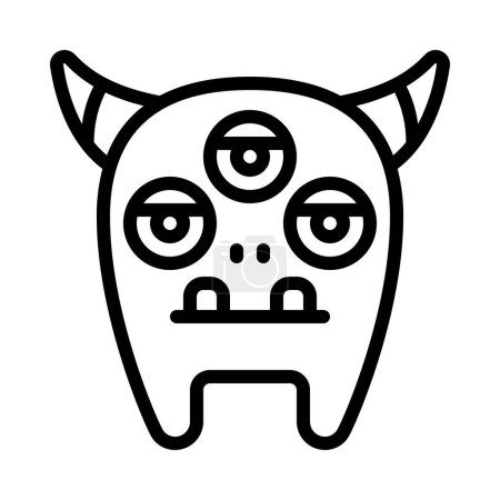 Ilustración de Monstruo icono vector ilustración sobre fondo blanco - Imagen libre de derechos