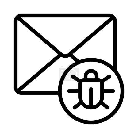 Illustration for Email With Bug, Isolated Icon On White Background - Royalty Free Image