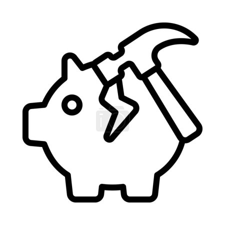 Illustration for Break Open Savings web icon vector illustration - Royalty Free Image