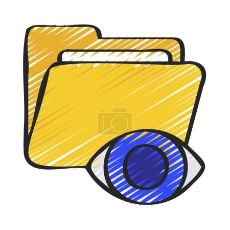 Illustration for View Folder Contents  icon, vector illustration - Royalty Free Image