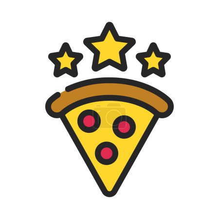 Ilustración de Revisar icono de pizza sobre fondo blanco - Imagen libre de derechos