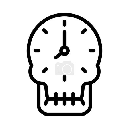 Illustration for Skull with clock icon vector illustration - Royalty Free Image