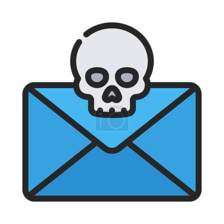 Illustration for Email message with skull vector icon which can easily modify or edit - Royalty Free Image