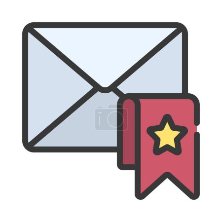 Illustration for Bookmark Email, Isolated Icon On White Background - Royalty Free Image