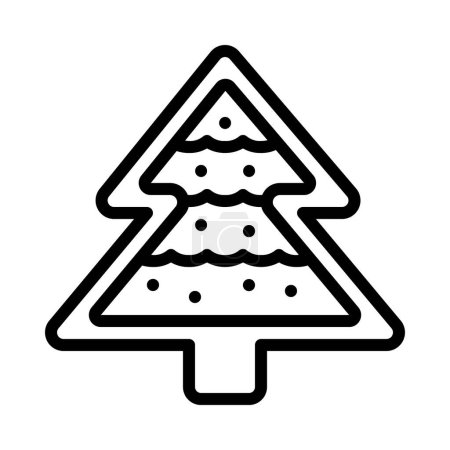 Téléchargez les illustrations : Icône d'arbre de pain d'épice de Noël dans le style plat - en licence libre de droit