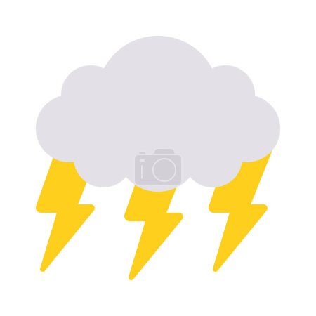 Ilustración de Icono de nube relámpago, ilustración vectorial - Imagen libre de derechos