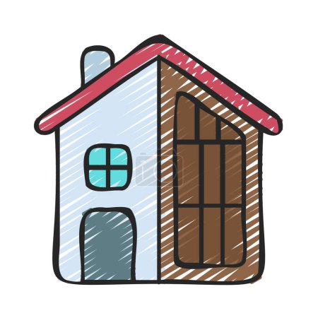 Illustration for Half Built House icon, vector illustration - Royalty Free Image
