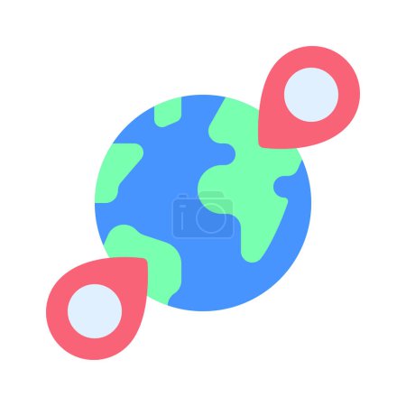 Ilustración de Ilustración de icono de pin de ubicación global - Imagen libre de derechos