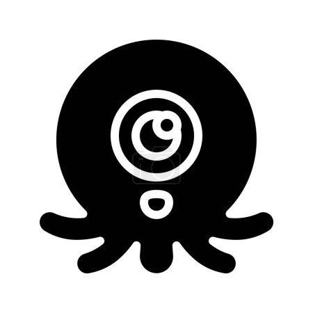 Illustration for Vector illustration of Squid  monster on white background - Royalty Free Image