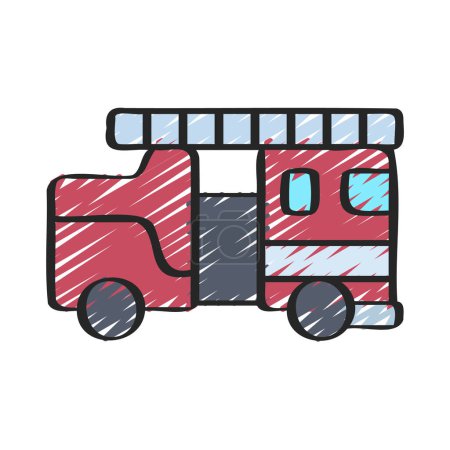 Ilustración de Camión de bomberos icono, vector de ilustración - Imagen libre de derechos