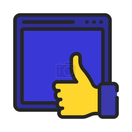 Illustration for Thumbs Up Website icon, vector illustration - Royalty Free Image
