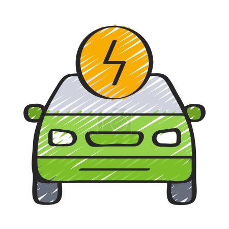 Illustration for Electric Car icon on white background - Royalty Free Image