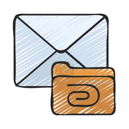 Illustration for Folder Attachment  icon, vector illustration - Royalty Free Image