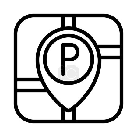 Illustration for Parking App  web icon vector illustration - Royalty Free Image