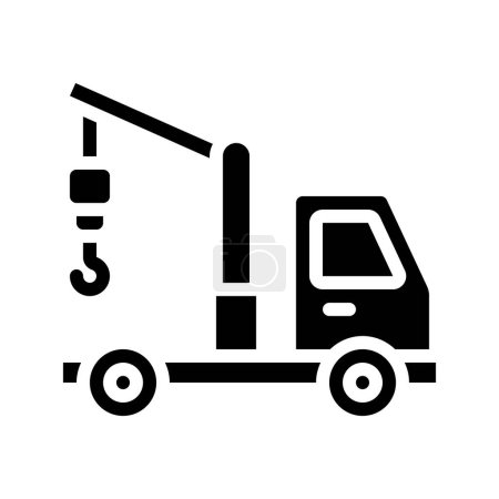 Téléchargez les illustrations : Illustration vectorielle icône camion grue - en licence libre de droit