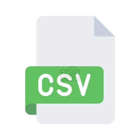 Téléchargez les illustrations : CSV Icône de fichier, illustration vectorielle - en licence libre de droit