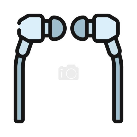 Illustration for Wired earphones icon, vector illustration - Royalty Free Image