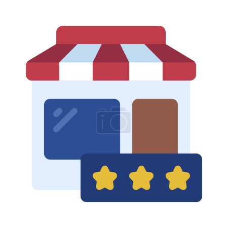 Illustration for Shop review flat icon, vector illustration - Royalty Free Image