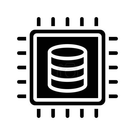 Ilustración de Icono de datos de la CPU, icono de información del procesador, ilustración vectorial - Imagen libre de derechos