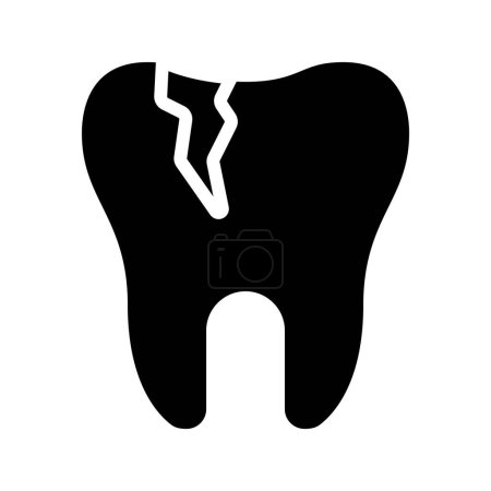 Téléchargez les illustrations : Dentisterie, icône de dent cassée, illustration vectorielle - en licence libre de droit