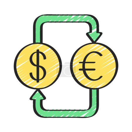 Téléchargez les illustrations : Illustration vectorielle d'icône de taux de change - en licence libre de droit
