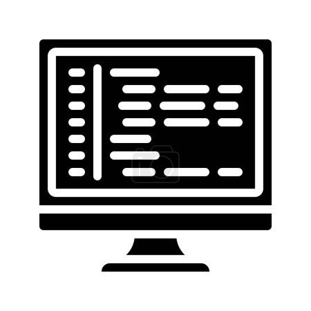 Téléchargez les illustrations : Icône de code informatique, illustration vectorielle - en licence libre de droit