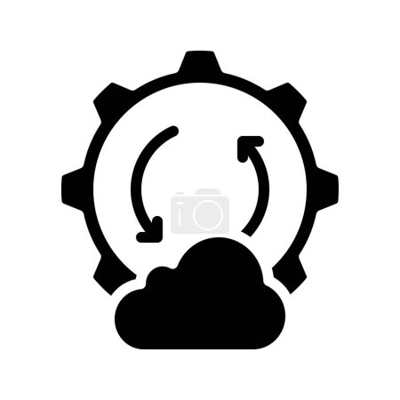 Téléchargez les illustrations : Icône Cloud Automation, Illustration vectorielle - en licence libre de droit
