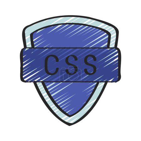 Illustration for CSS shield simple icon, vector illustration - Royalty Free Image