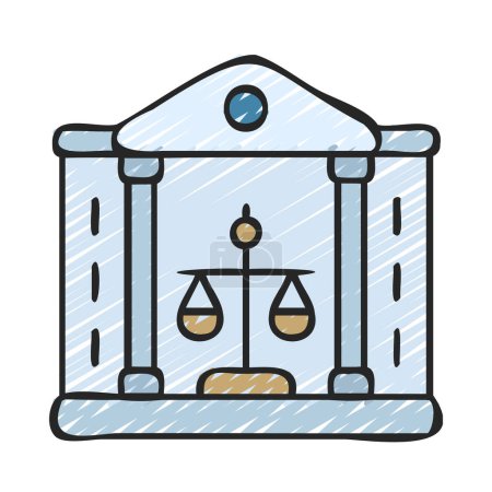 Téléchargez les illustrations : Courthouse icon, vector illustration - en licence libre de droit