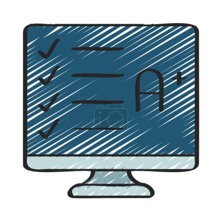 Icono de prueba calificado por computadora, ilustración vectorial  