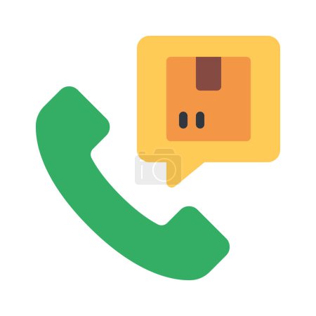 Illustration for Parcel Delivery Phone Call icon - Royalty Free Image