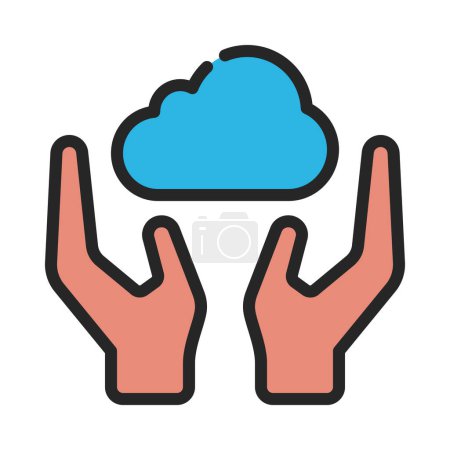 Téléchargez les illustrations : Icône Cloud Donner des mains, Illustration vectorielle - en licence libre de droit