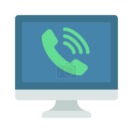 Ilustración de Icono de llamada al ordenador, ilustración vectorial - Imagen libre de derechos