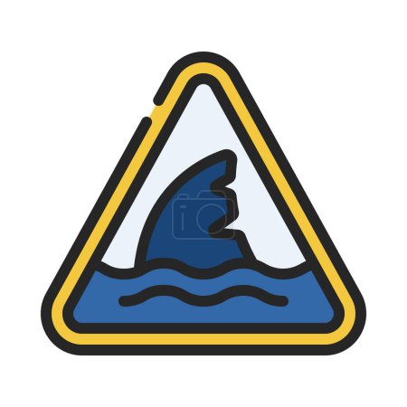 Téléchargez les illustrations : Shark web icon vector illustration - en licence libre de droit