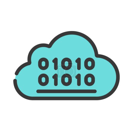 Illustration for Binary Cloud Icon, Vector Illustration - Royalty Free Image