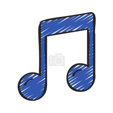 Téléchargez les illustrations : Note musicale Illustration vectorielle de l'icône Semiquaver - en licence libre de droit