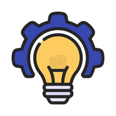 Illustration for Idea lightbulb with gear icon, vector illustration - Royalty Free Image