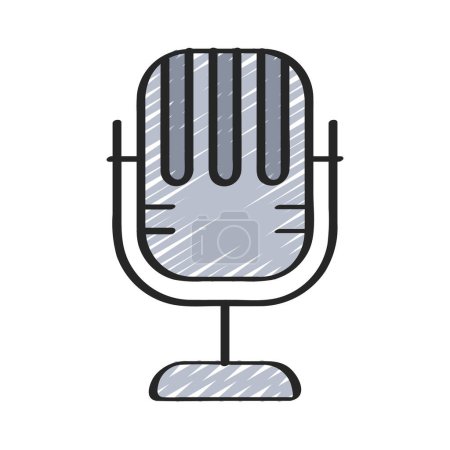 Téléchargez les illustrations : Icône microphone vecteur illustration fond - en licence libre de droit