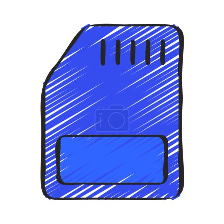 Ilustración de Icono de tarjeta Micro SD sobre fondo blanco, ilustración vectorial - Imagen libre de derechos