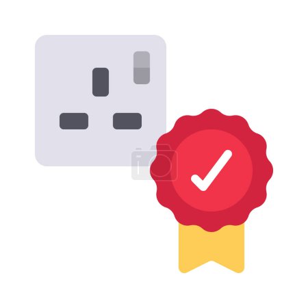 Illustration for Certified Plug Socket web icon vector illustration - Royalty Free Image