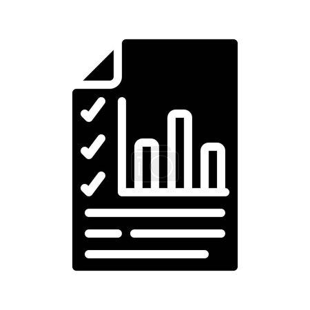Illustration for Chart Checklist Document   icon outline vector. business growth. data analysis - Royalty Free Image