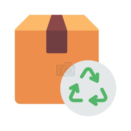 Illustration for Recycled Cardboard Box icon vector illustration - Royalty Free Image